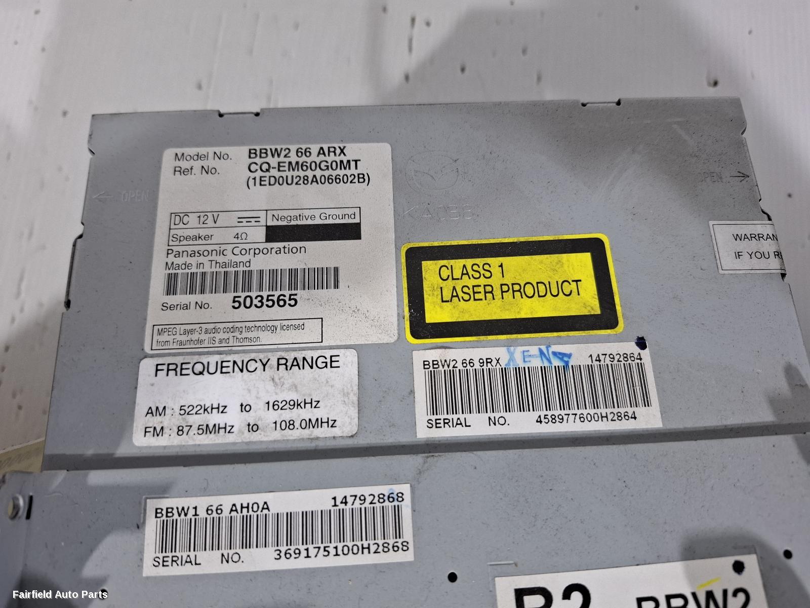 2009-2013 Mazda 3 Radio Cd Dvd Sat Tv