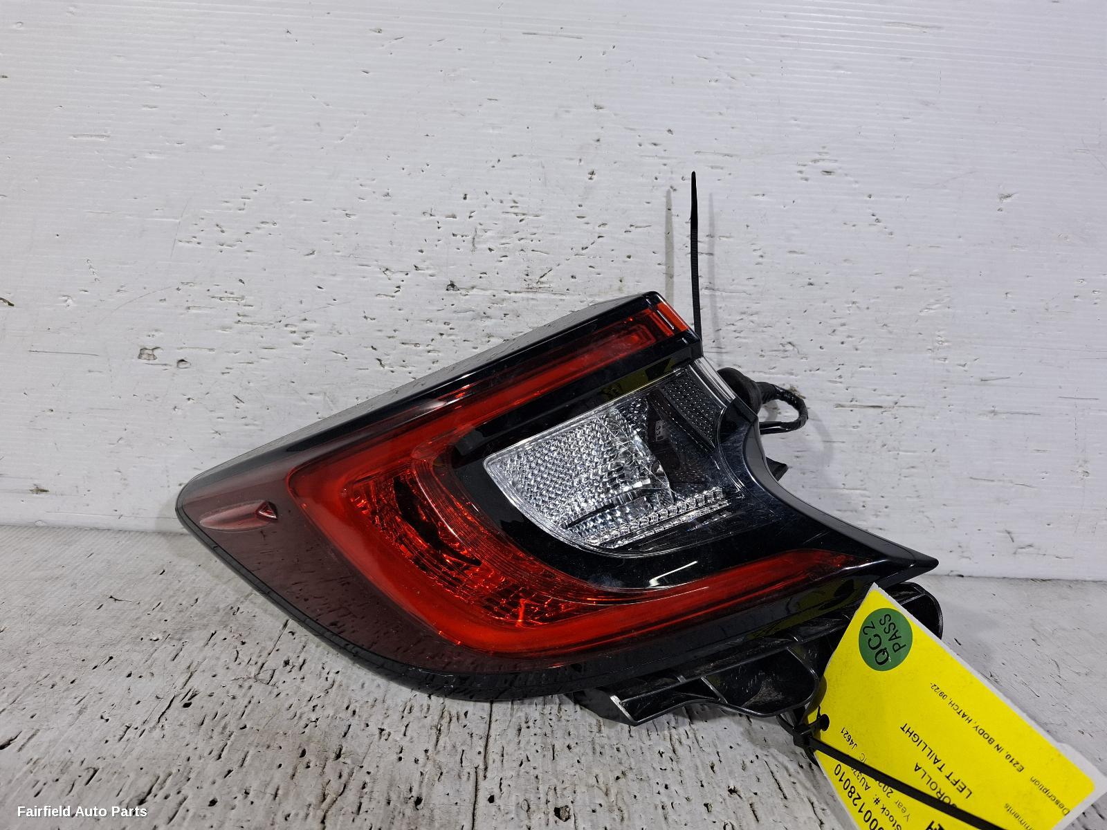 2022-2026 Toyota Corolla Left Taillight