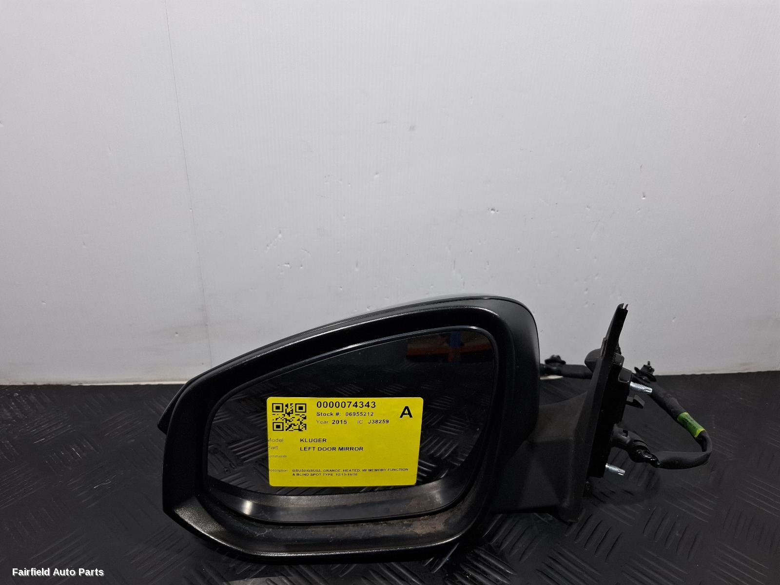 2013-2016 Toyota Kluger Left Door Mirror