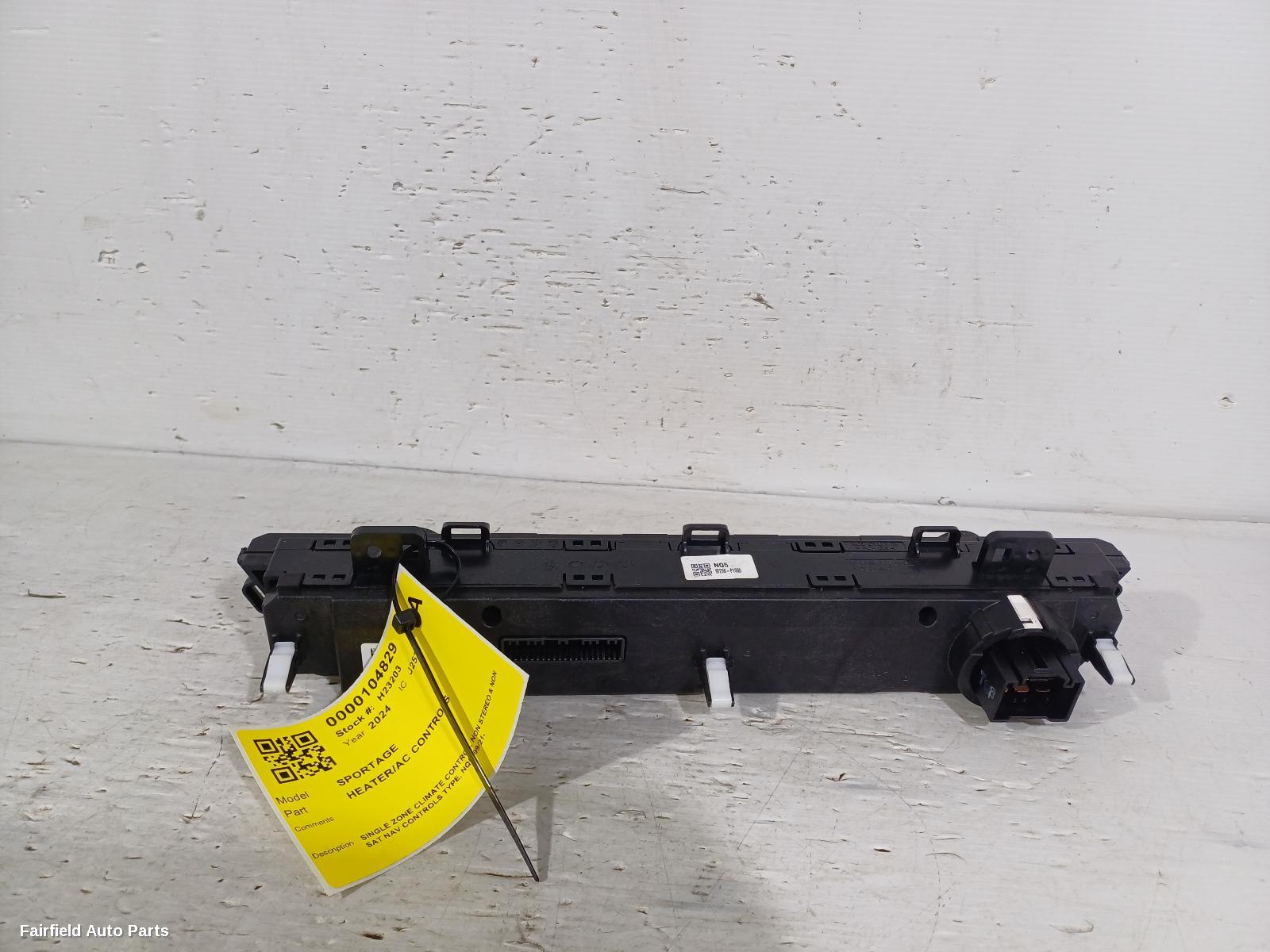 2021-2025 Kia Sportage Heater Ac Controls