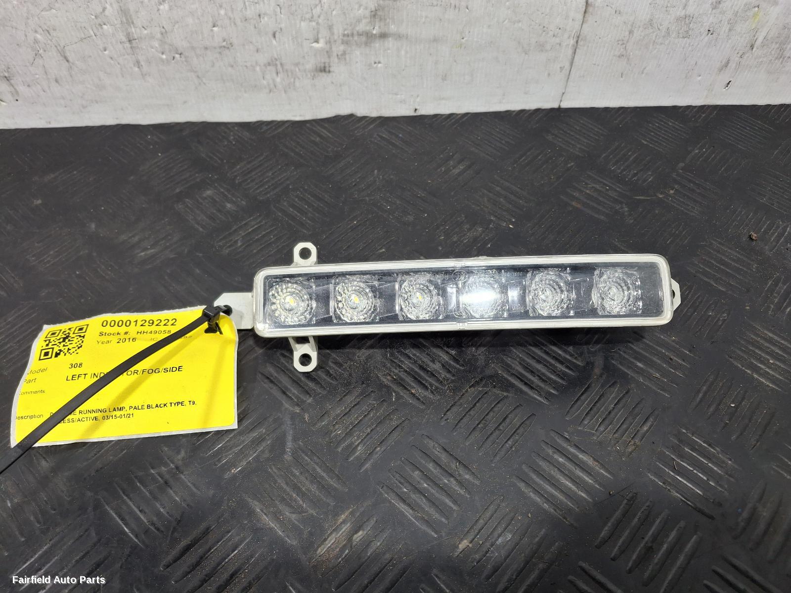 2015-2021 Peugeot 308 Left Indicator Fog Side
