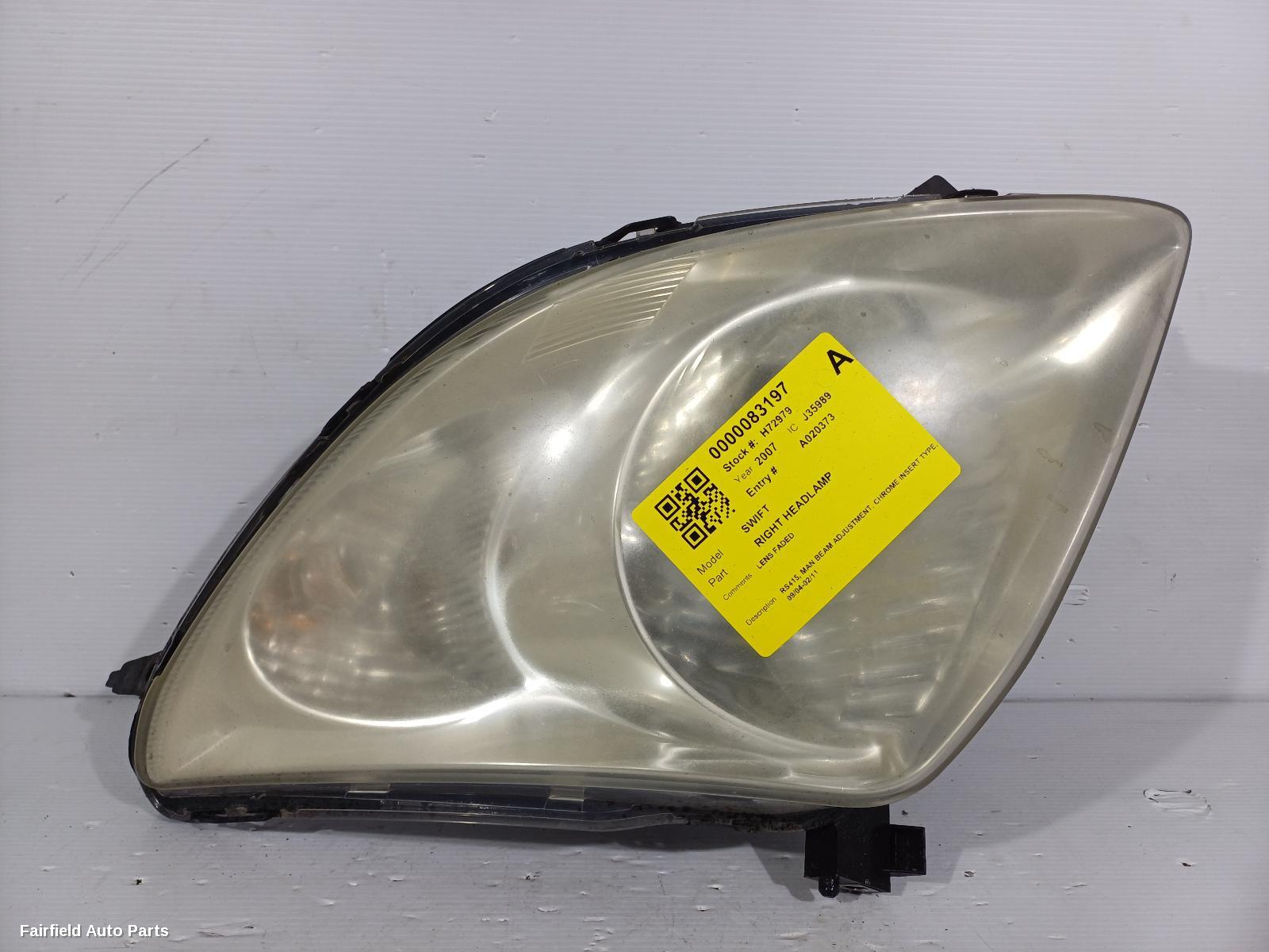 2004-2011 Suzuki Swift Right Headlamp