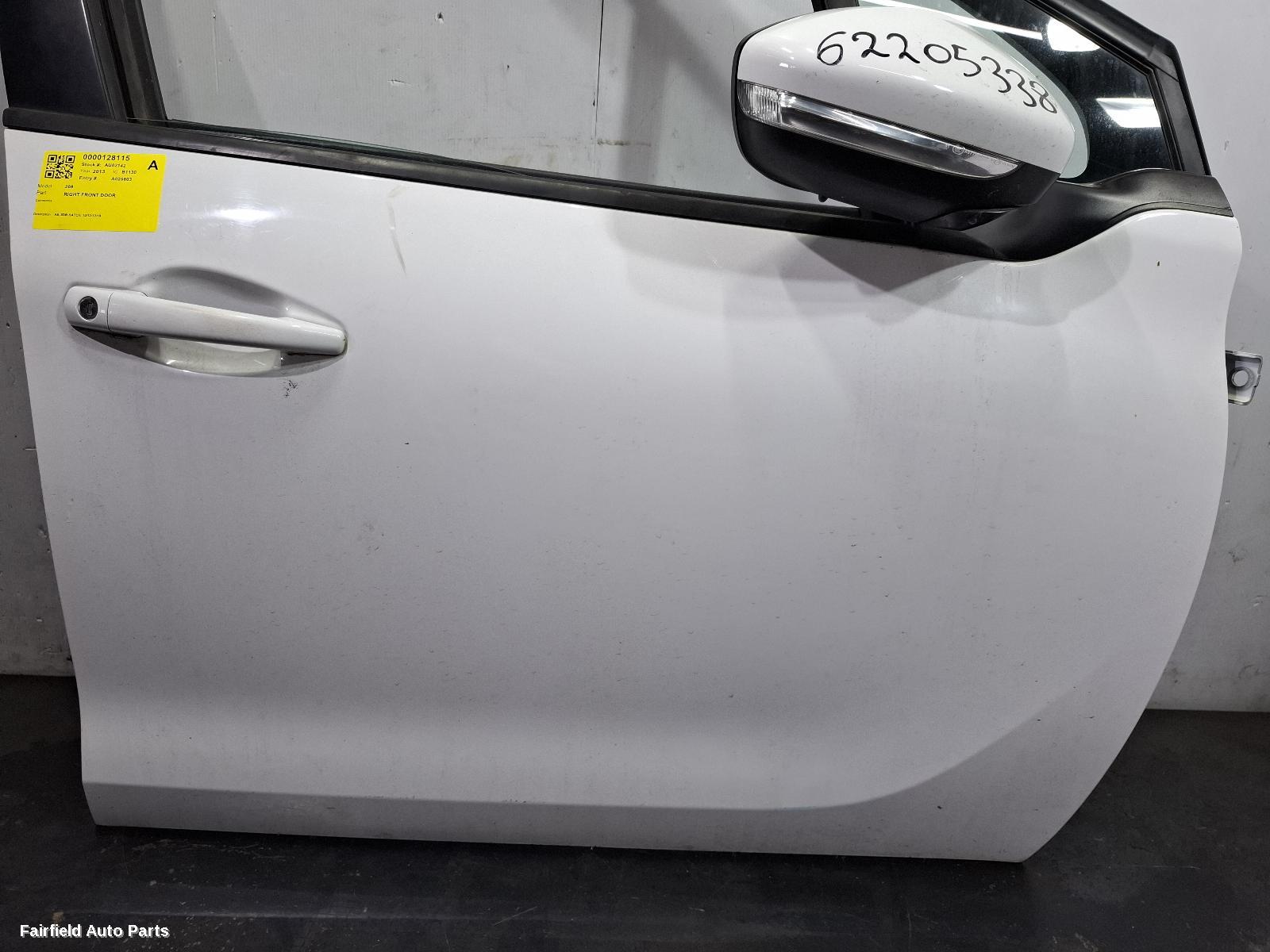 2012-2018 Peugeot 208 Right Front Door