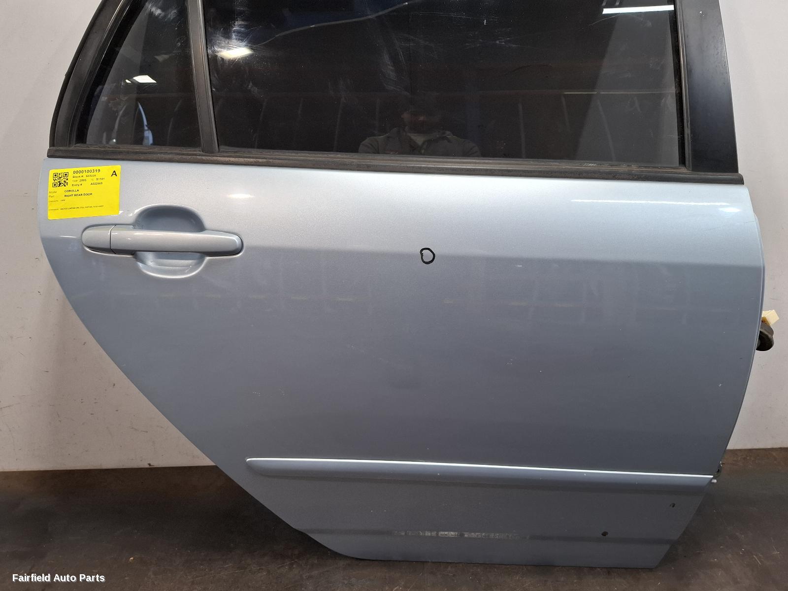 2001-2007 Toyota Corolla Right Rear Door Sliding