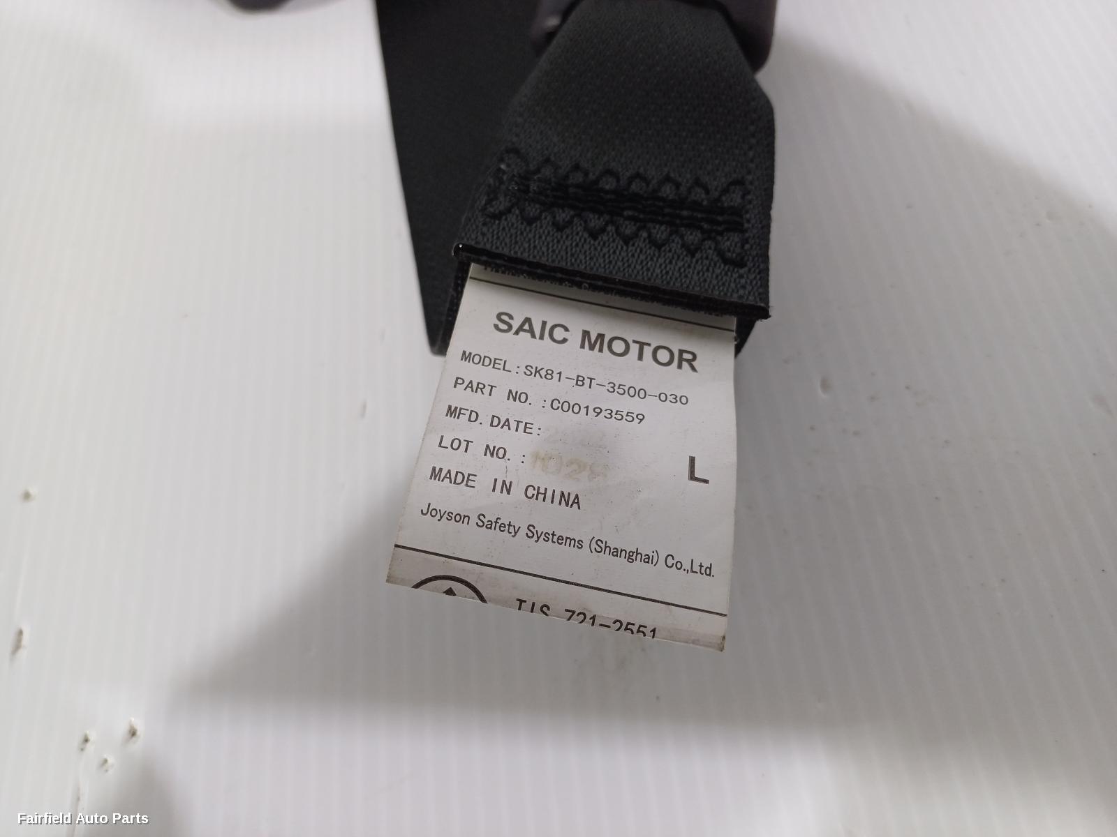 2017-2025 Ldv T60 Seatbelt Stalk
