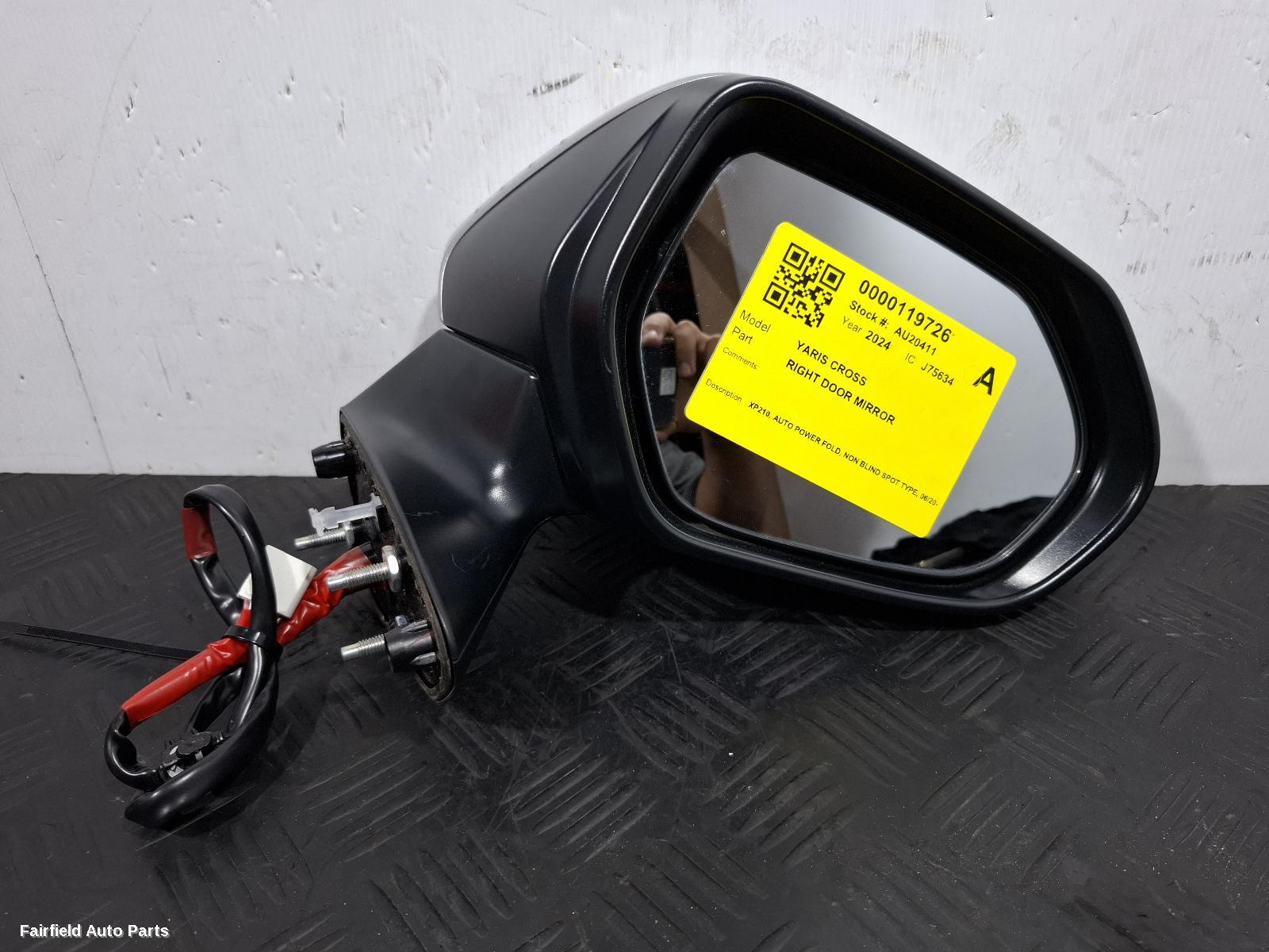 2020-2026 Toyota Yaris Cross Right Door Mirror