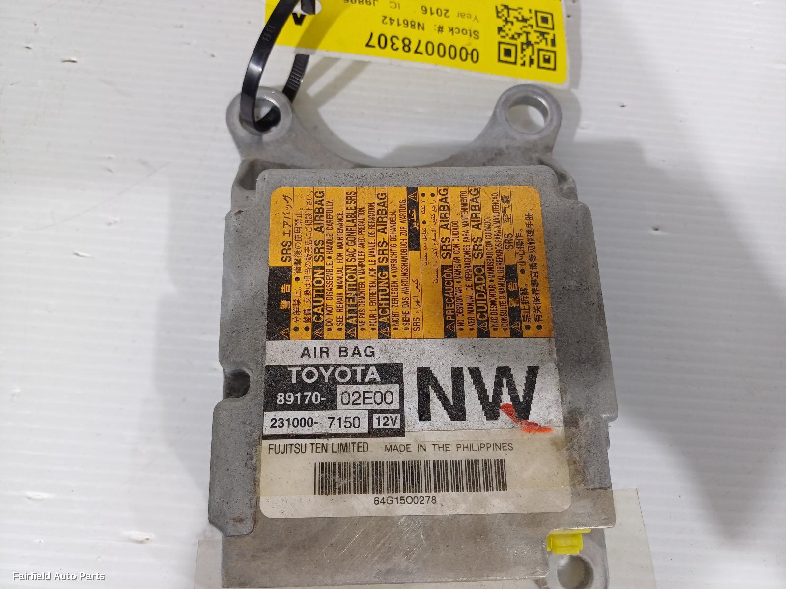 2013-2016 Toyota Corolla Airbag Module Sensor