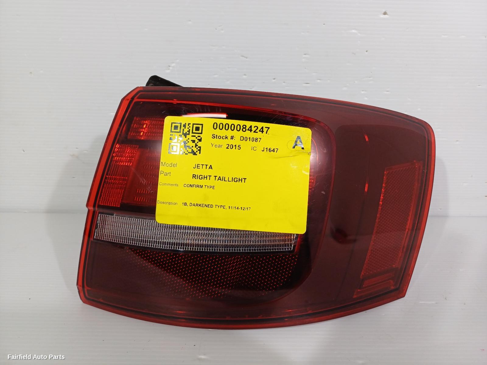 2014-2017 Volkswagen Jetta Right Taillight