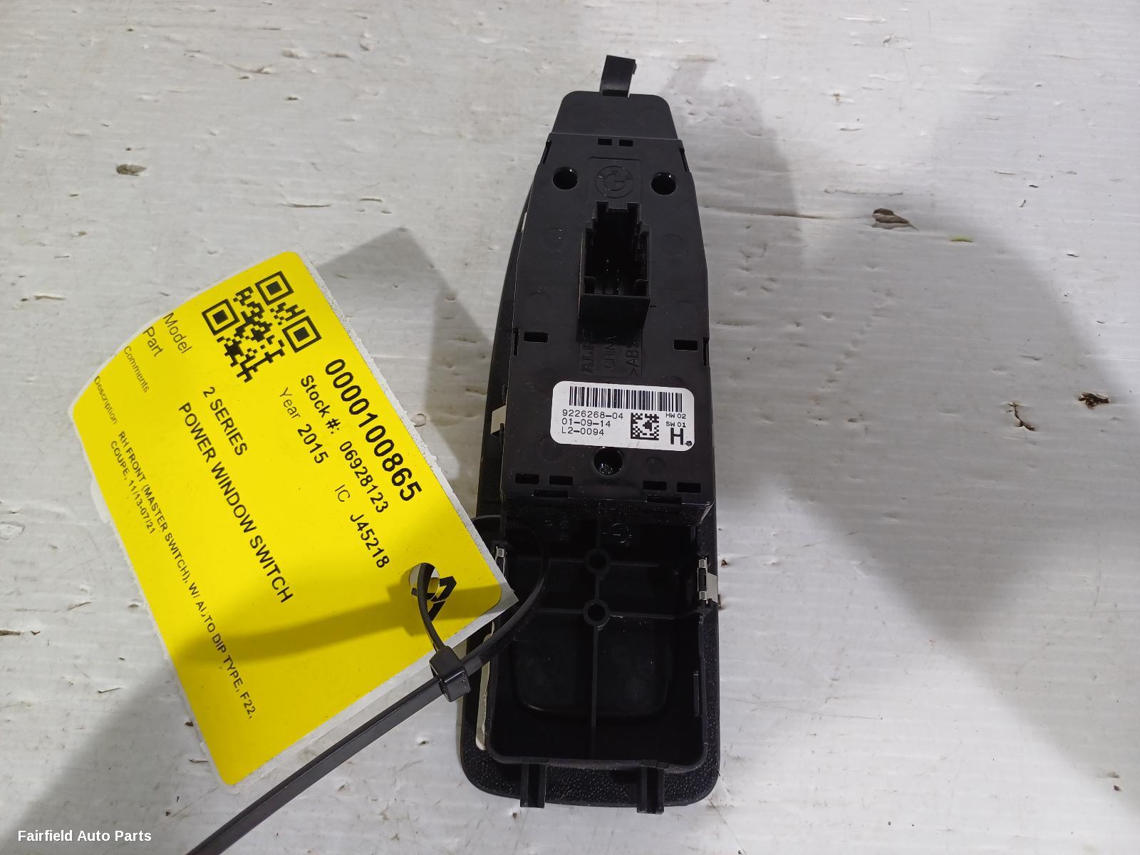 2013-2021 Bmw 2 Series Pwr Dr Wind Switch