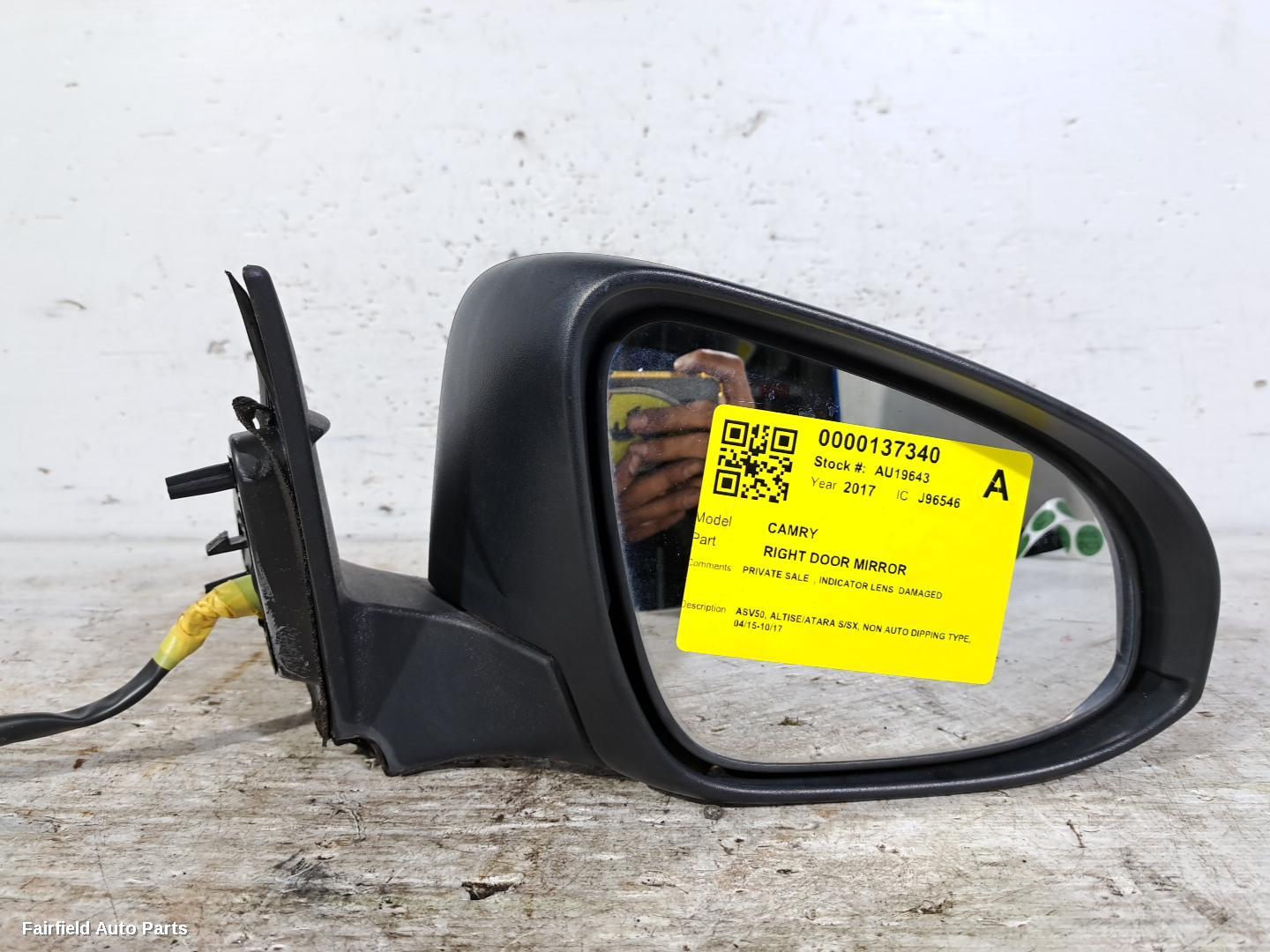 2015-2017 Toyota Camry Right Door Mirror