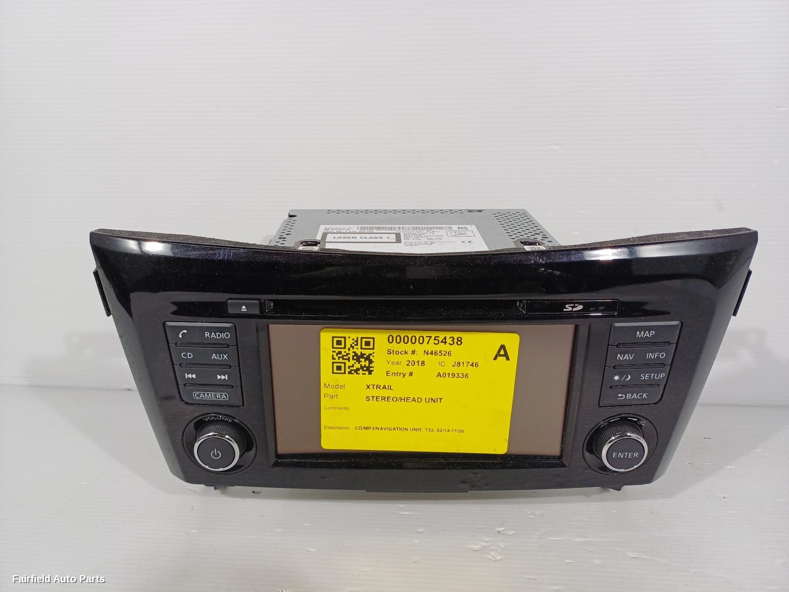 2014-2020 Nissan Xtrail Radio Cd Dvd Sat Tv