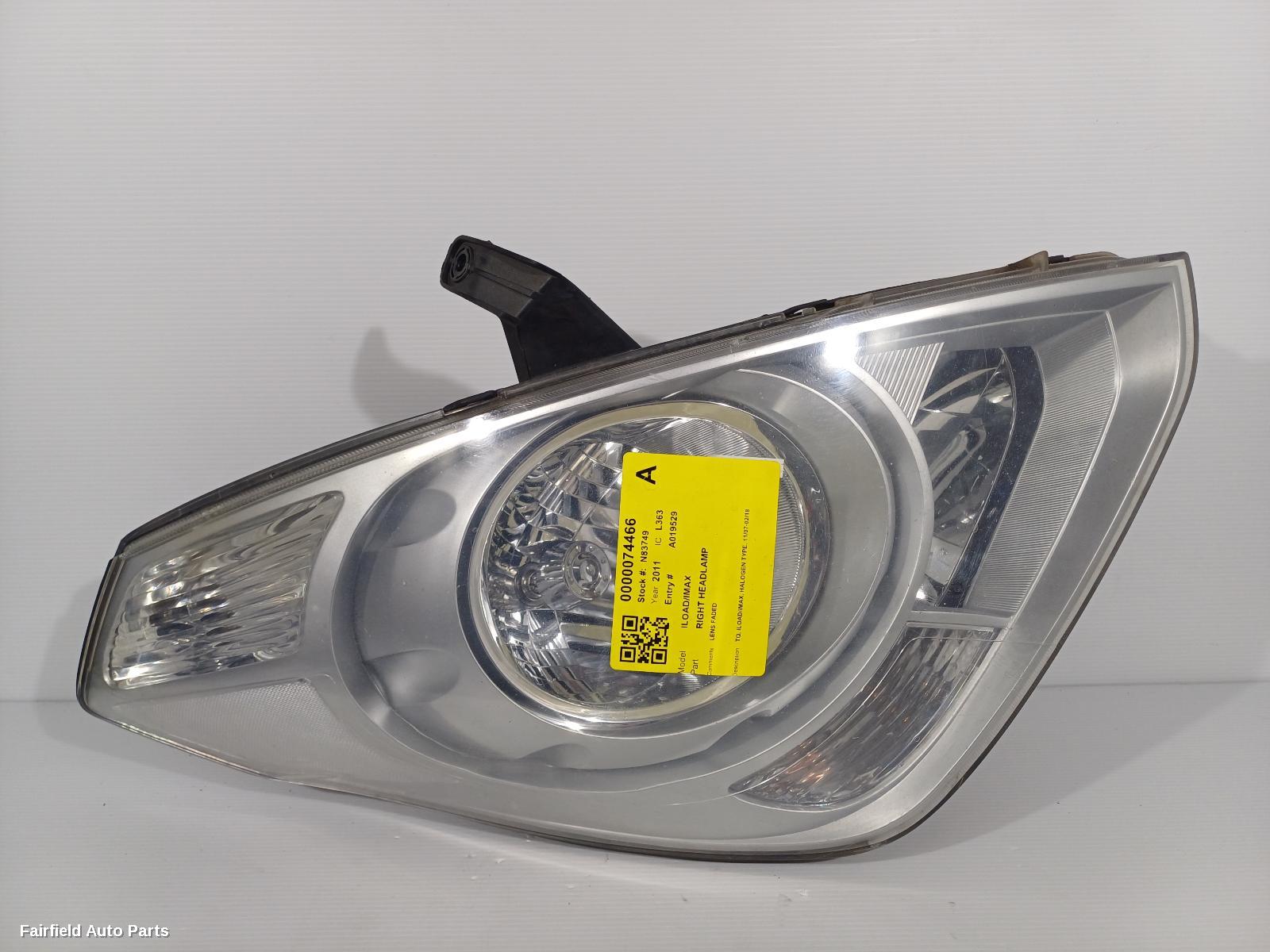 2007-2018 Hyundai Iload/imax Right Headlamp
