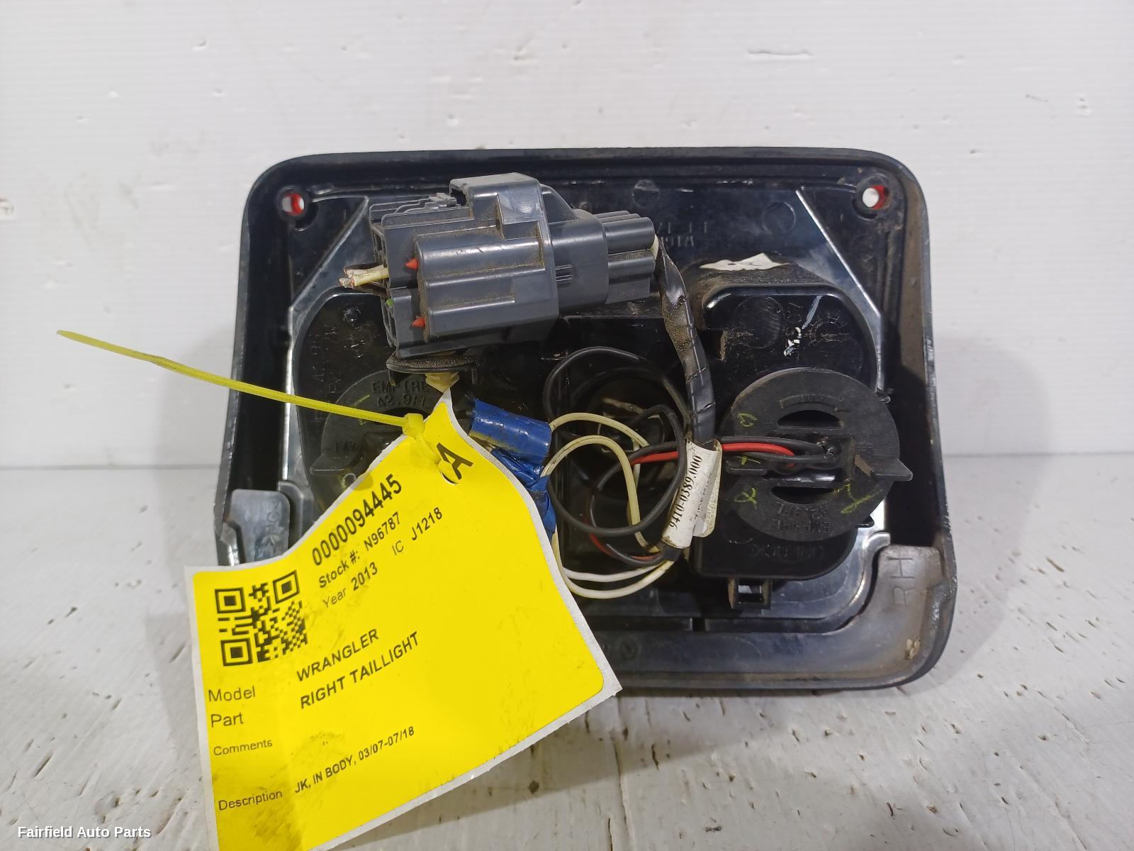 2007-2018 Jeep Wrangler Right Taillight