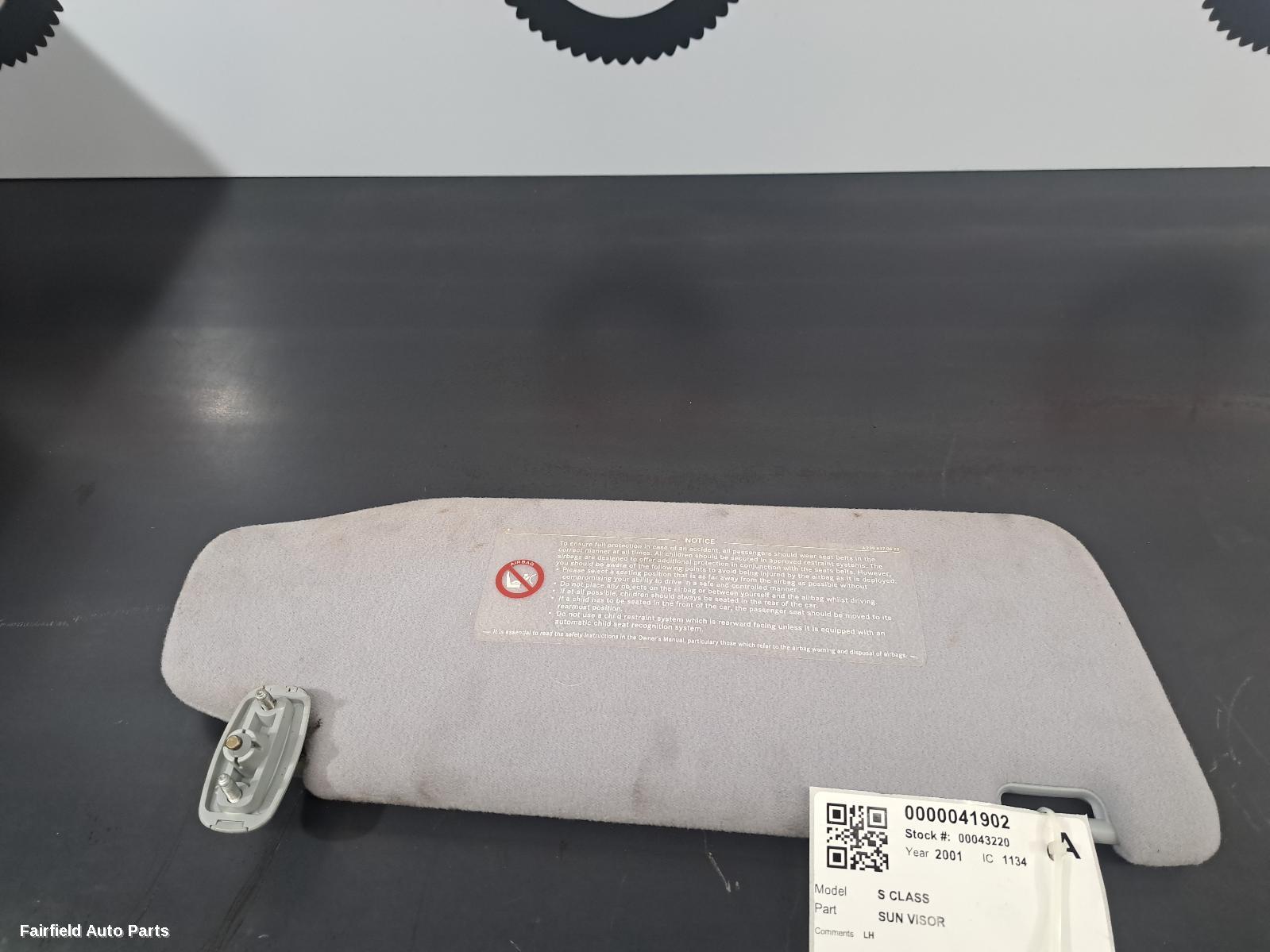1999-2006 Mercedes S Class Sunvisor
