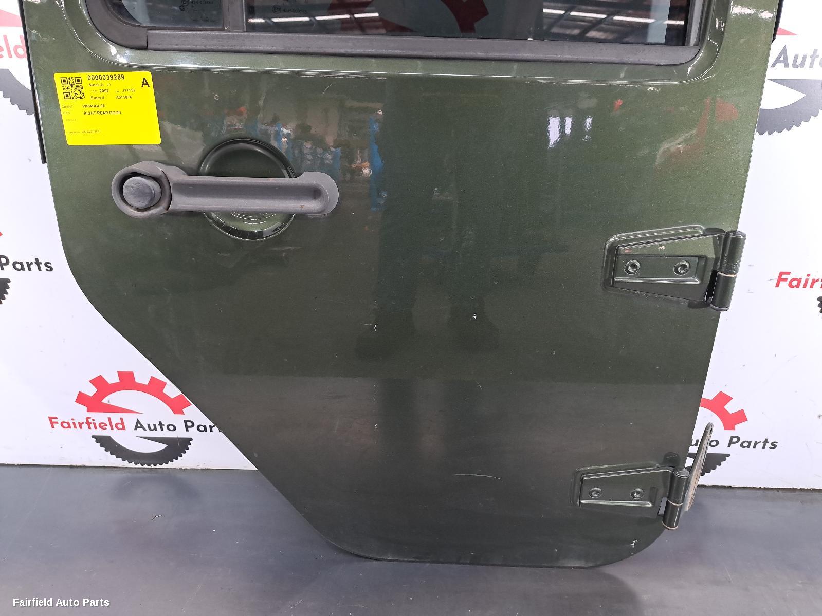 2007-2011 Jeep Wrangler Right Rear Door Sliding