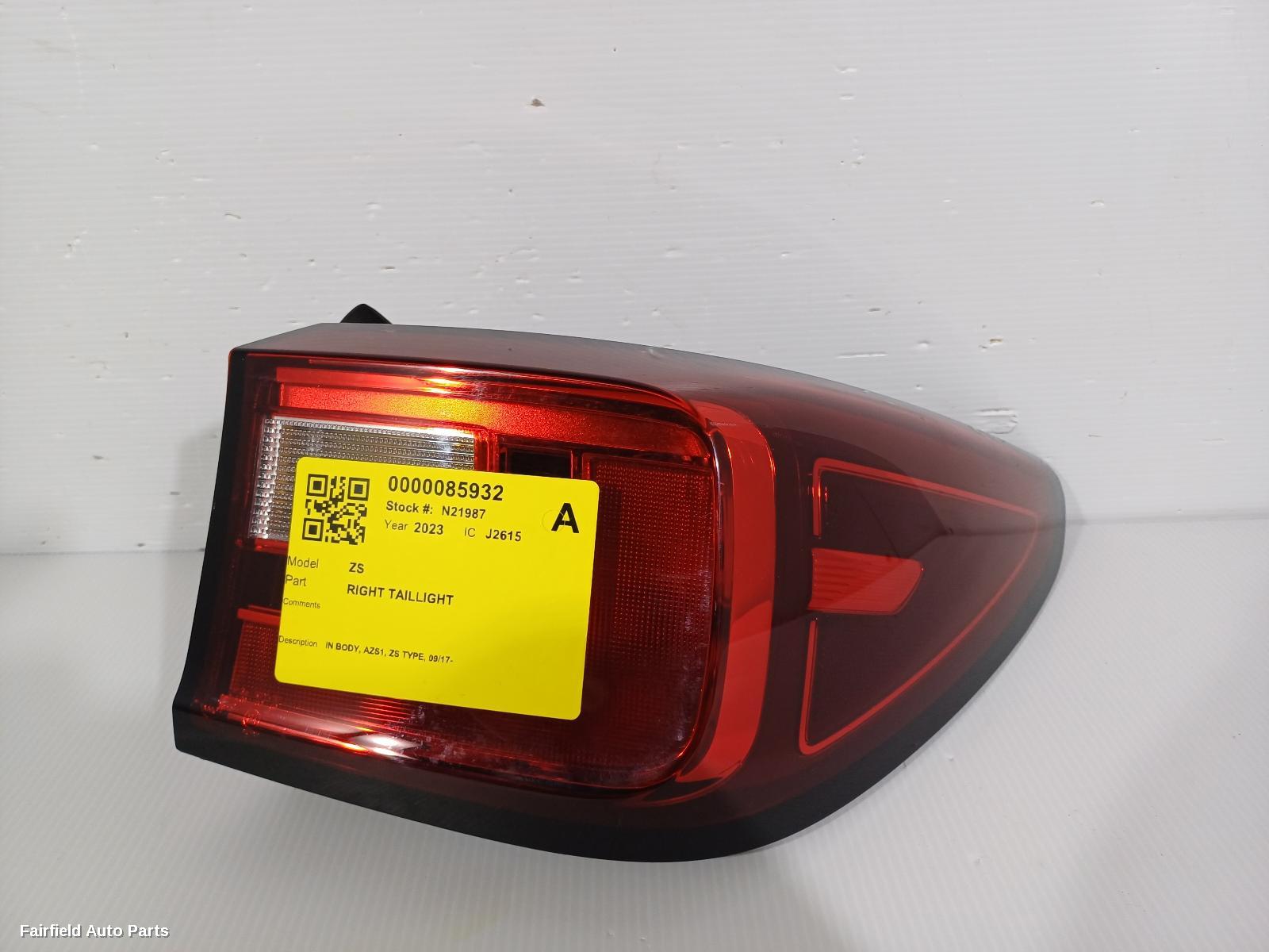 2017-2024 Mg Zs Right Taillight
