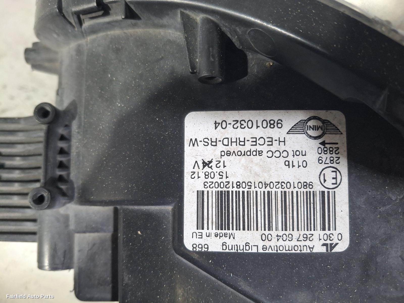 2011-2016 Mini Cooper Right Headlamp