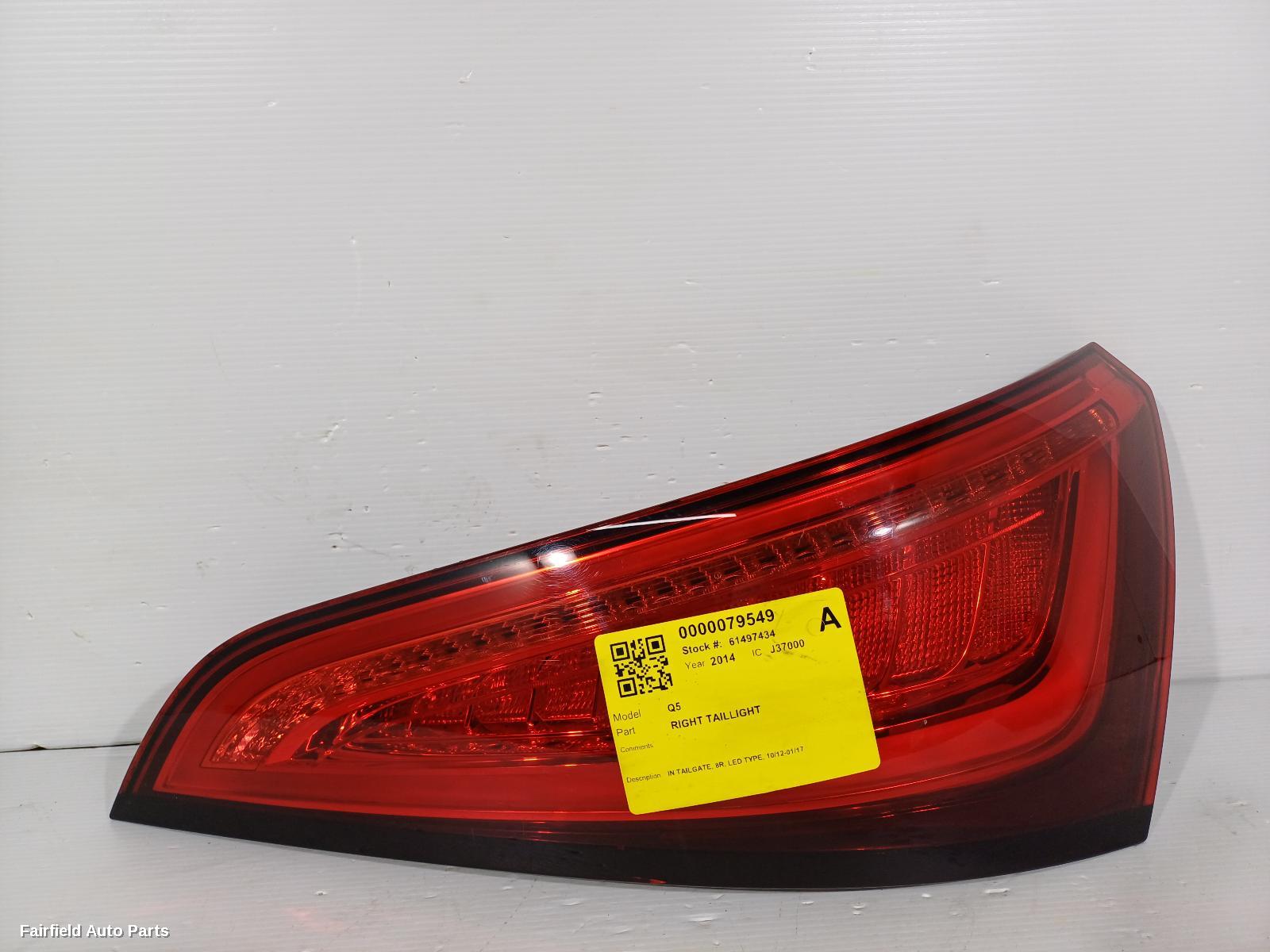 2012-2017 Audi Q5 Right Taillight