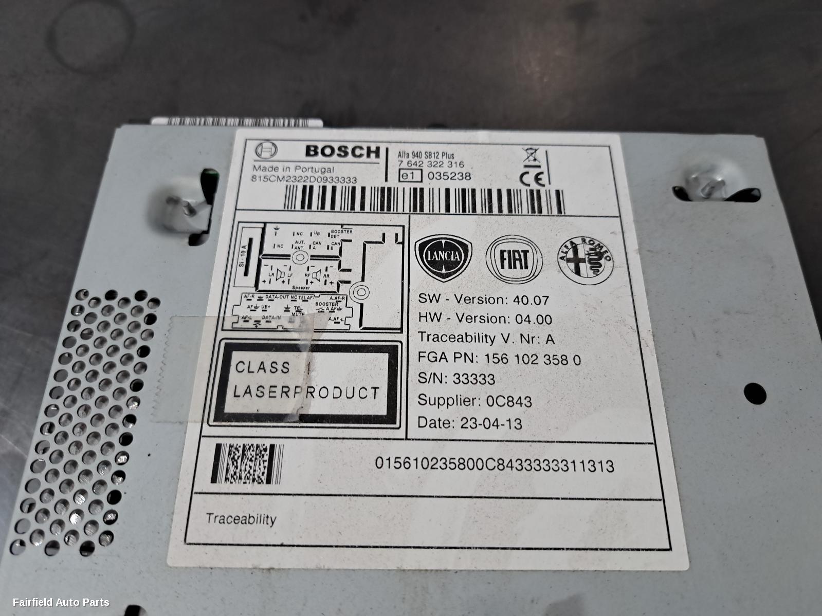 2011-2020 Alfa Romeo Giulietta Radio Cd Dvd Sat Tv