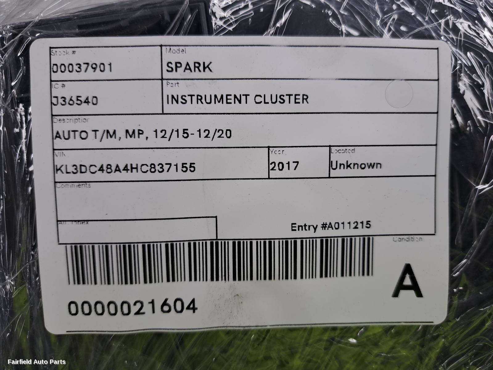 2015-2020 Holden Spark Instrument Cluster