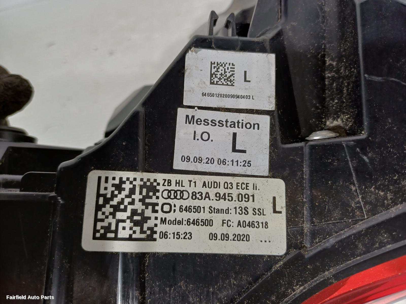 2019-2023 Audi Q3 Left Taillight