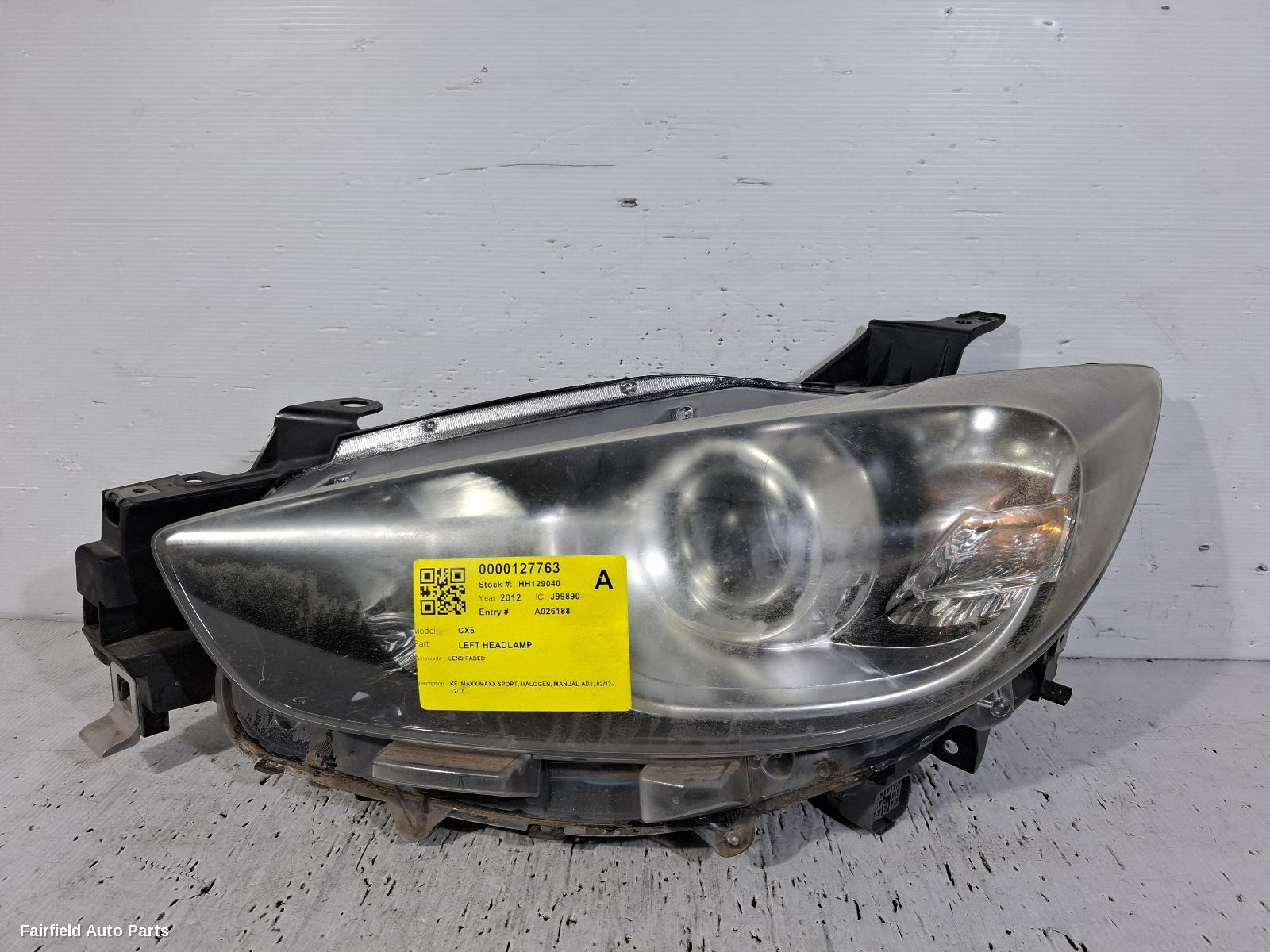 2012-2014 Mazda Cx5 Left Headlamp