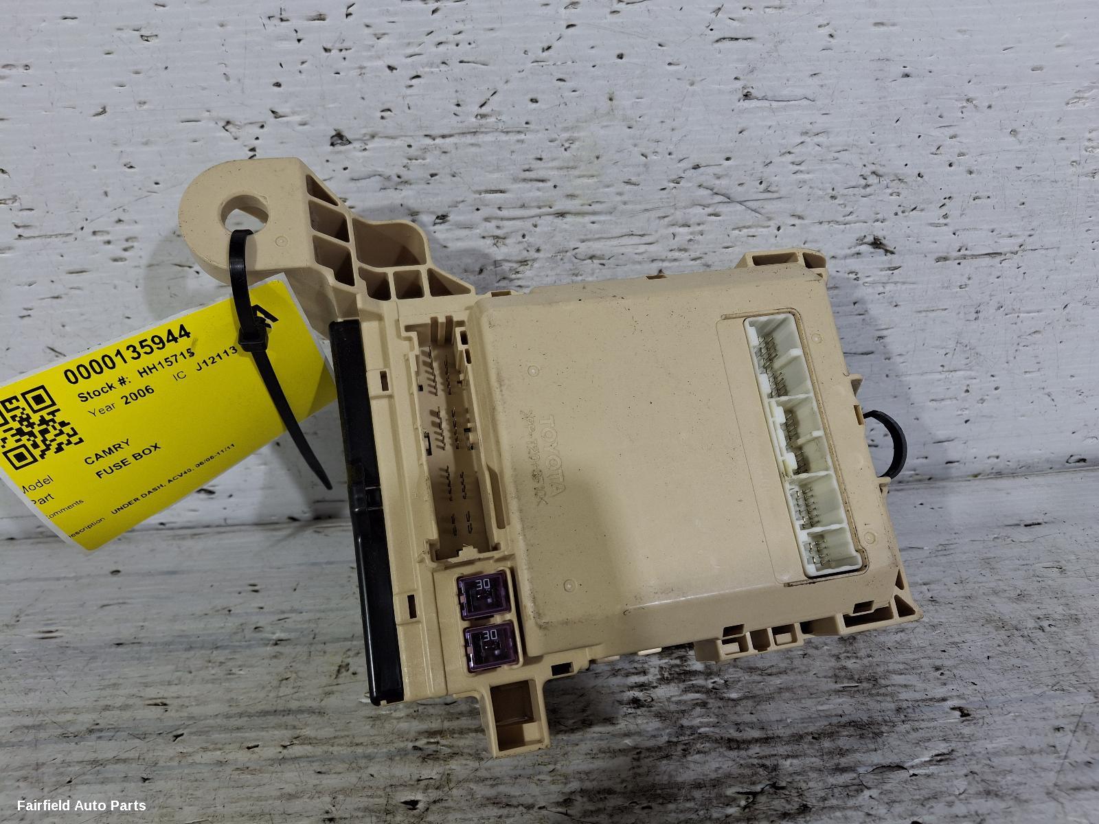 2006-2011 Toyota Camry Fuse Box