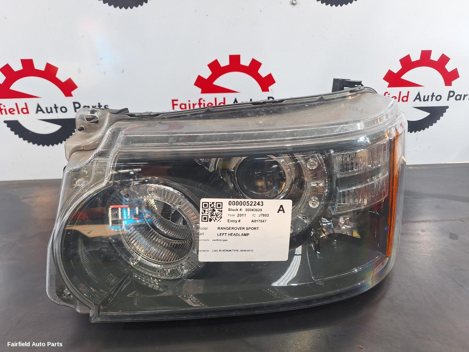 2009-2013 Land Rover Rangerover Sport Left Headlamp