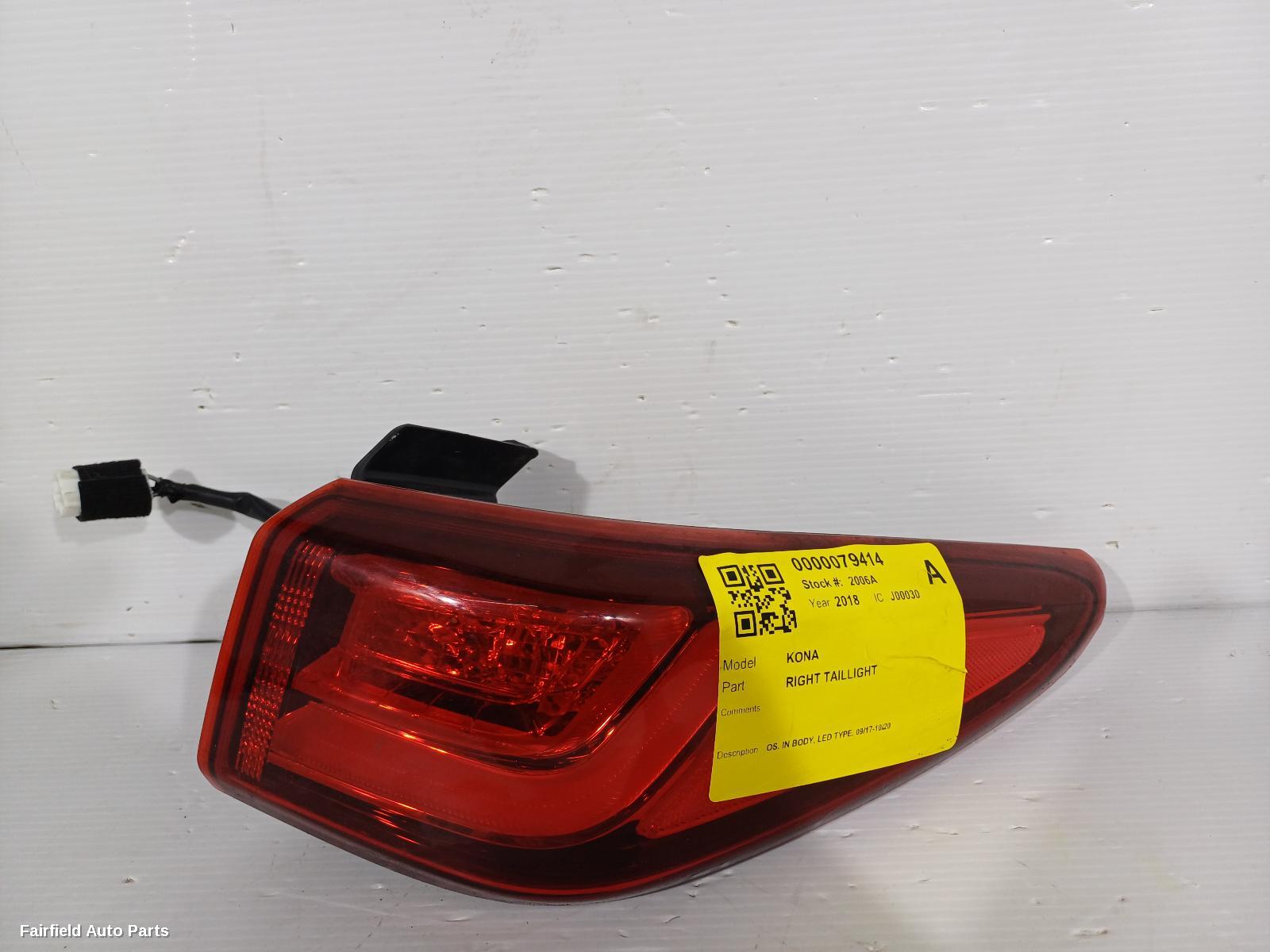 2017-2020 Hyundai Kona Right Taillight