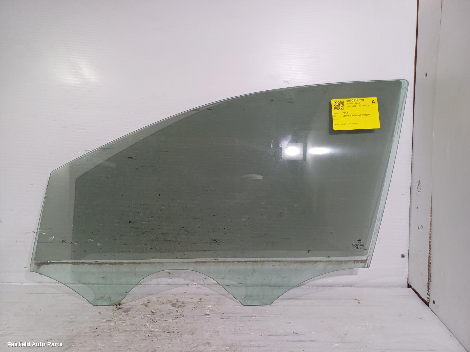 2014-2017 Volkswagen Polo Left Front Door Window