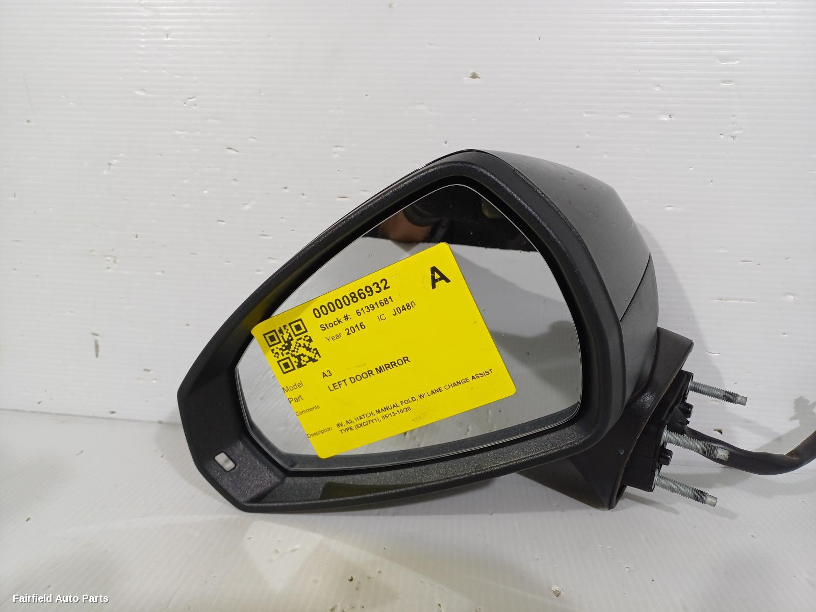 2013-2020 Audi A3 Left Door Mirror