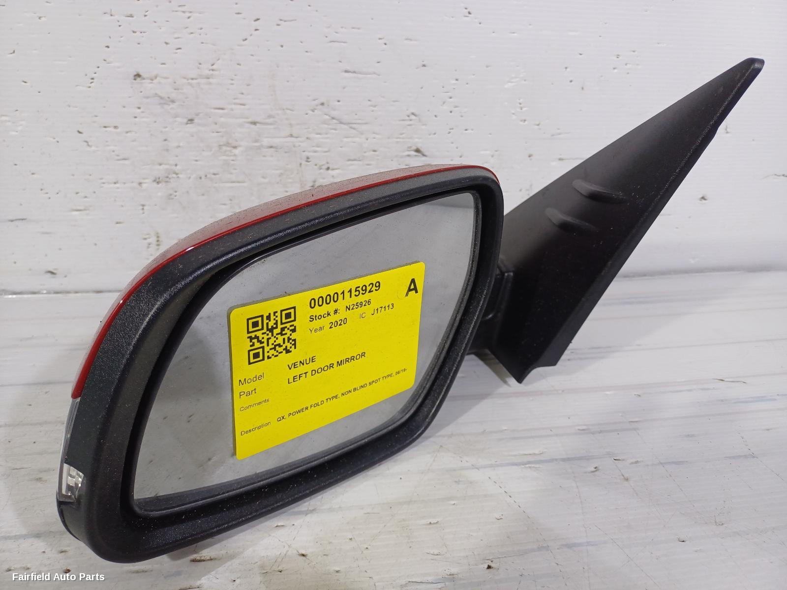 2019-2025 Hyundai Venue Left Door Mirror