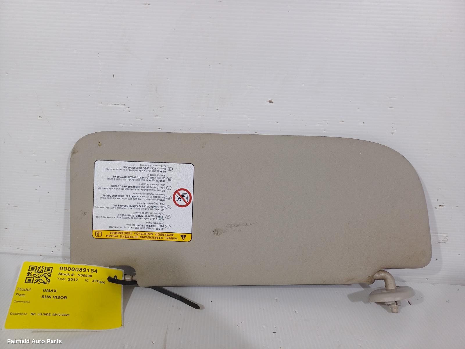 2012-2020 Isuzu Dmax Sunvisor