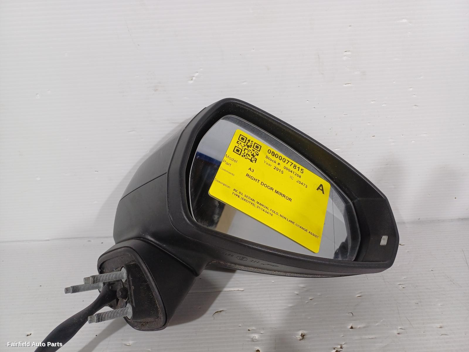 2014-2016 Audi A3 Right Door Mirror