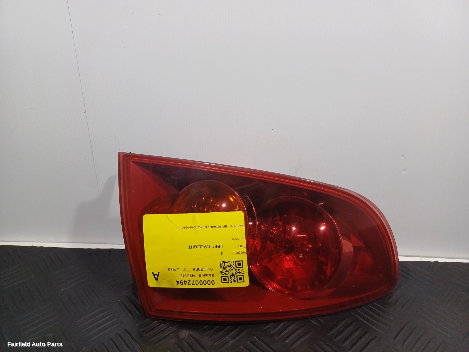 2003-2006 Mazda 3 Left Taillight
