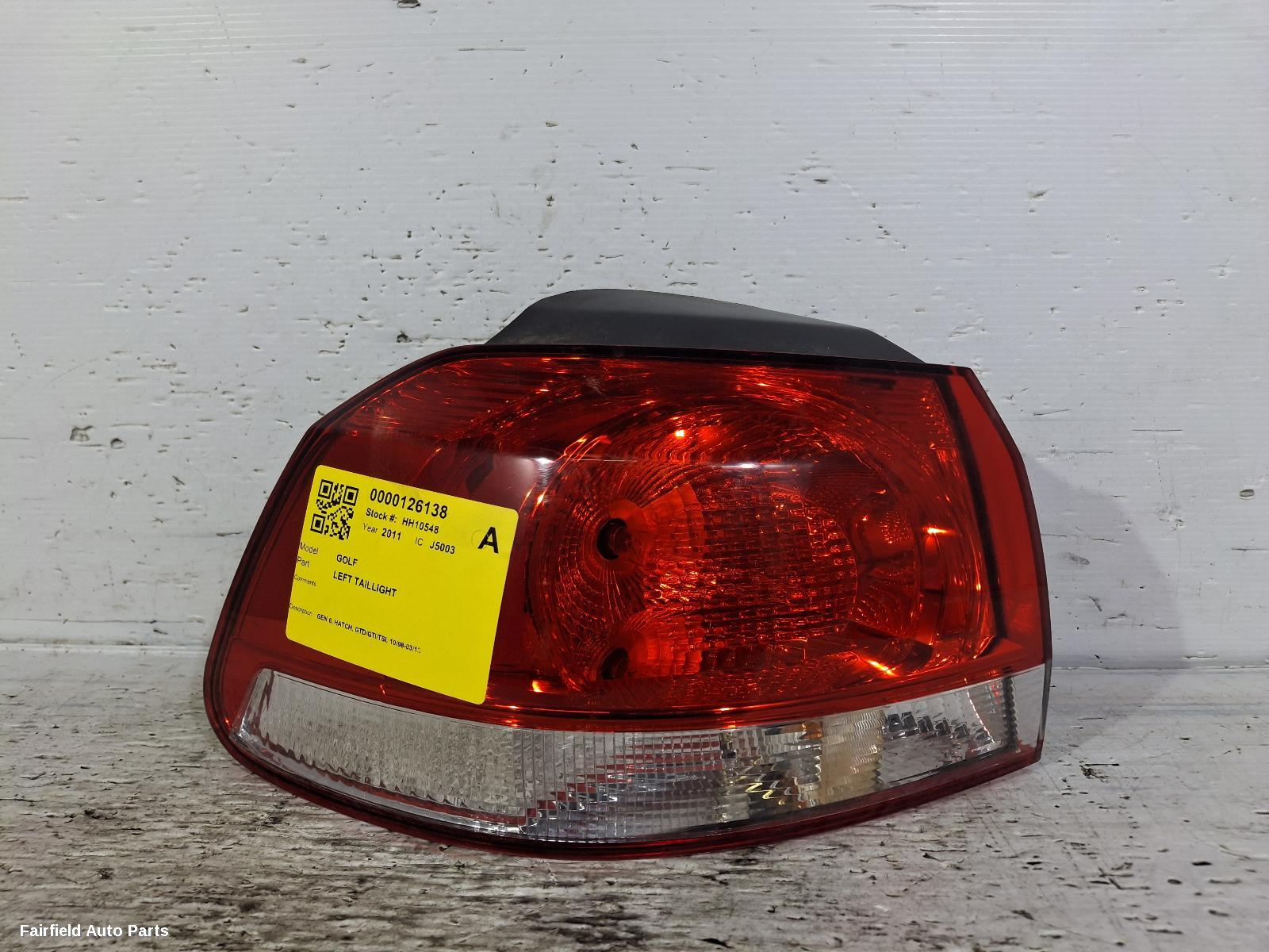 2008-2013 Volkswagen Golf Left Taillight