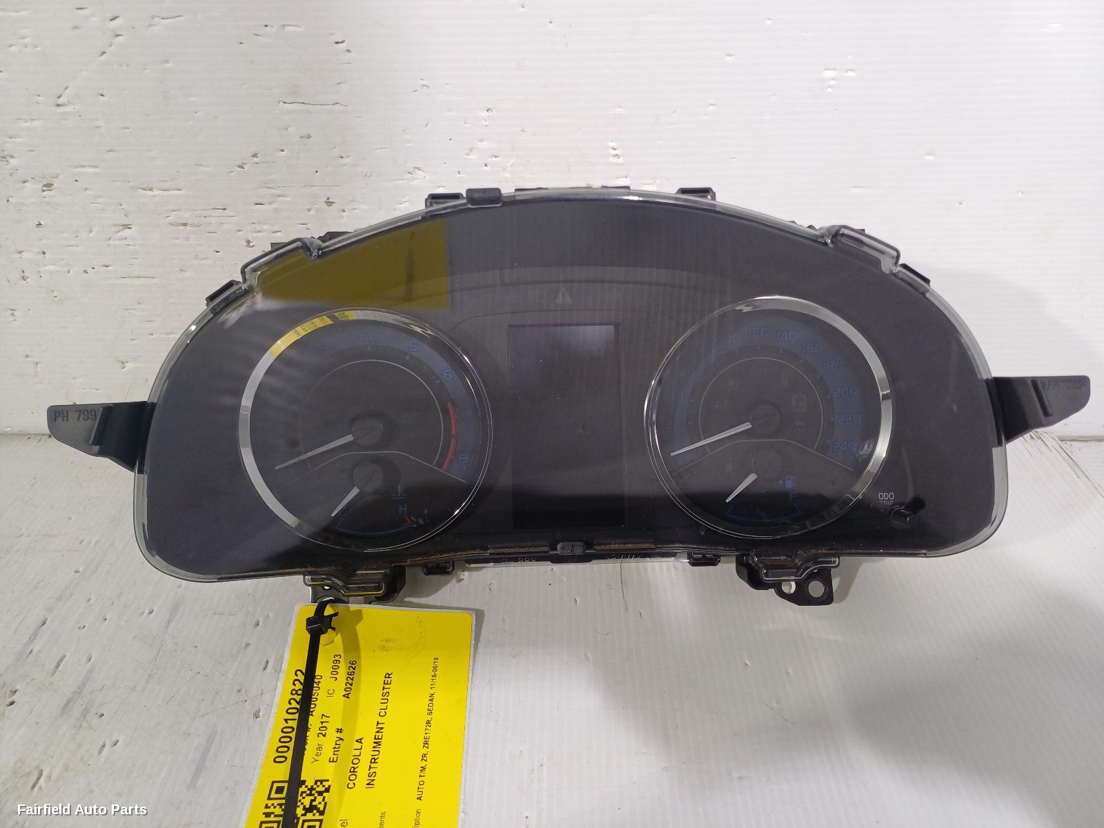 2016-2019 Toyota Corolla Instrument Cluster
