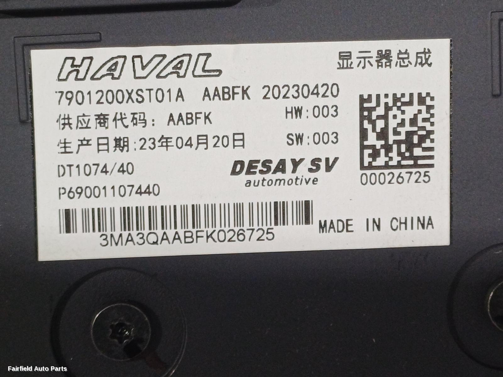 2021-2024 Haval Jolion Radio Cd Dvd Sat Tv
