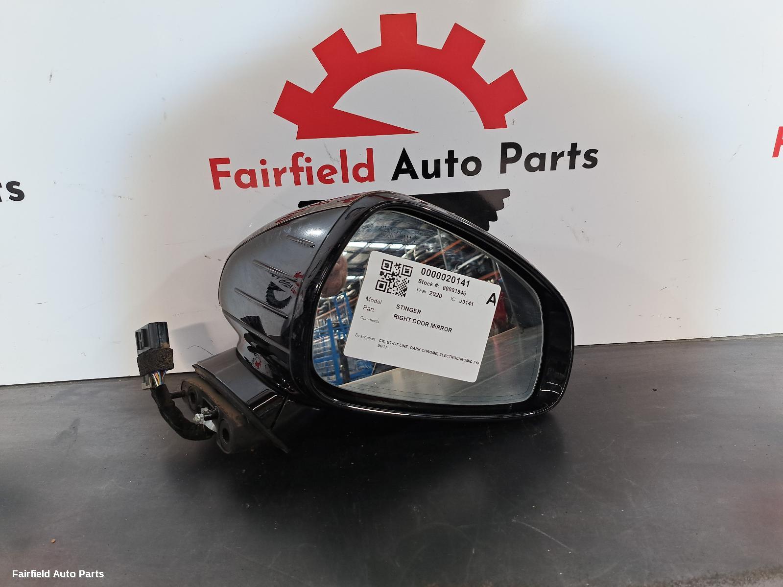 2017-2023 Kia Stinger Right Door Mirror