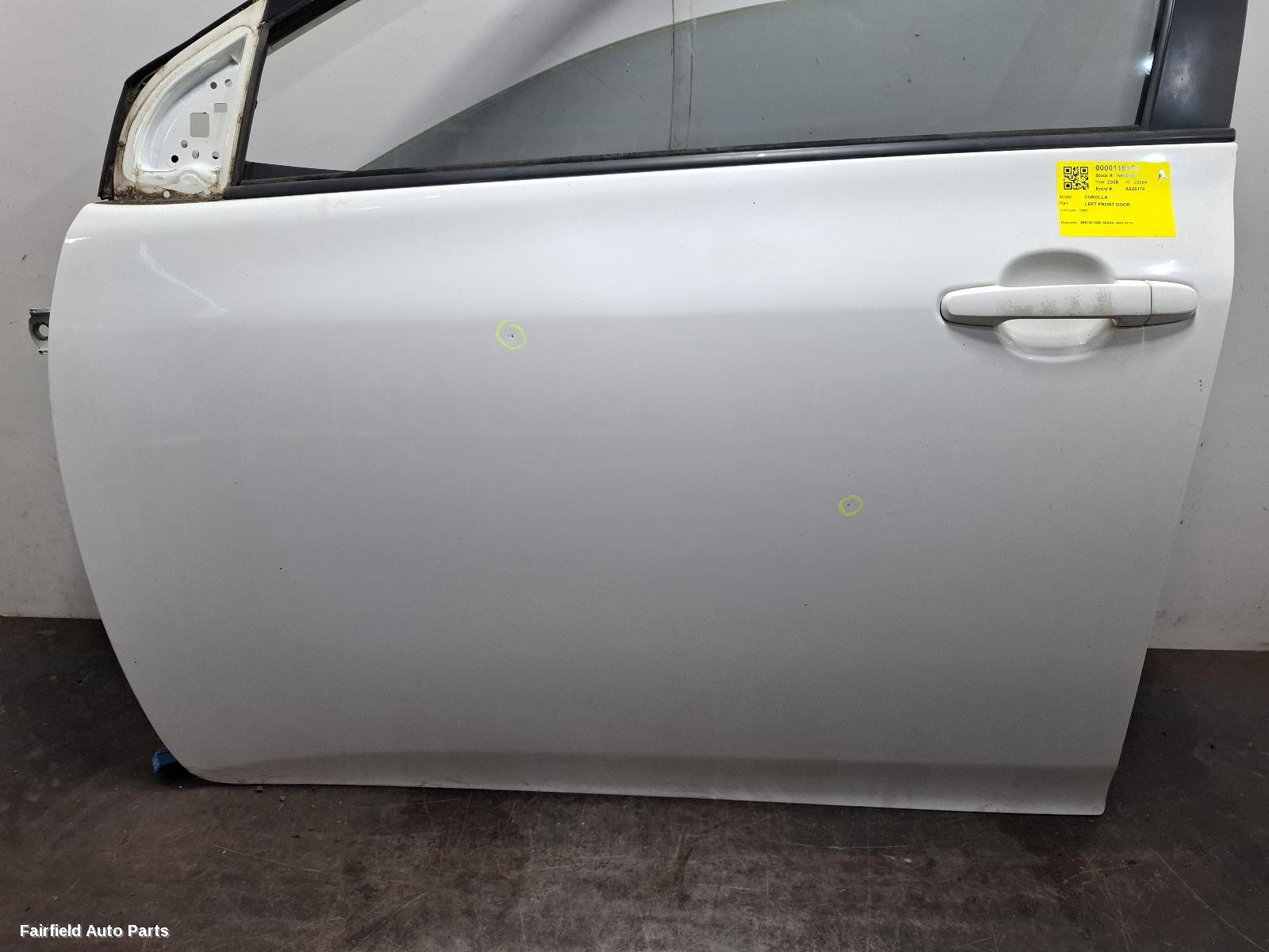 2007-2013 Toyota Corolla Left Front Door