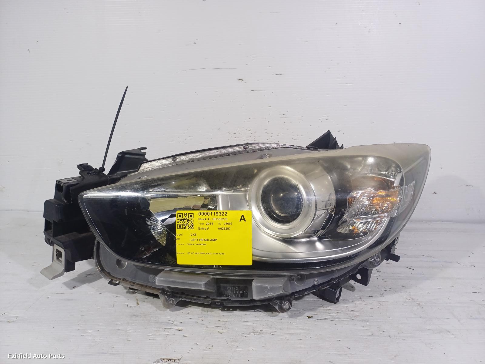 2015-2016 Mazda Cx5 Left Headlamp