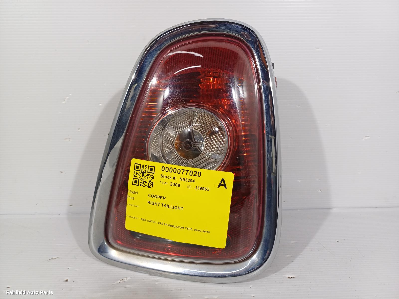 2007-2010 Mini Cooper Right Taillight