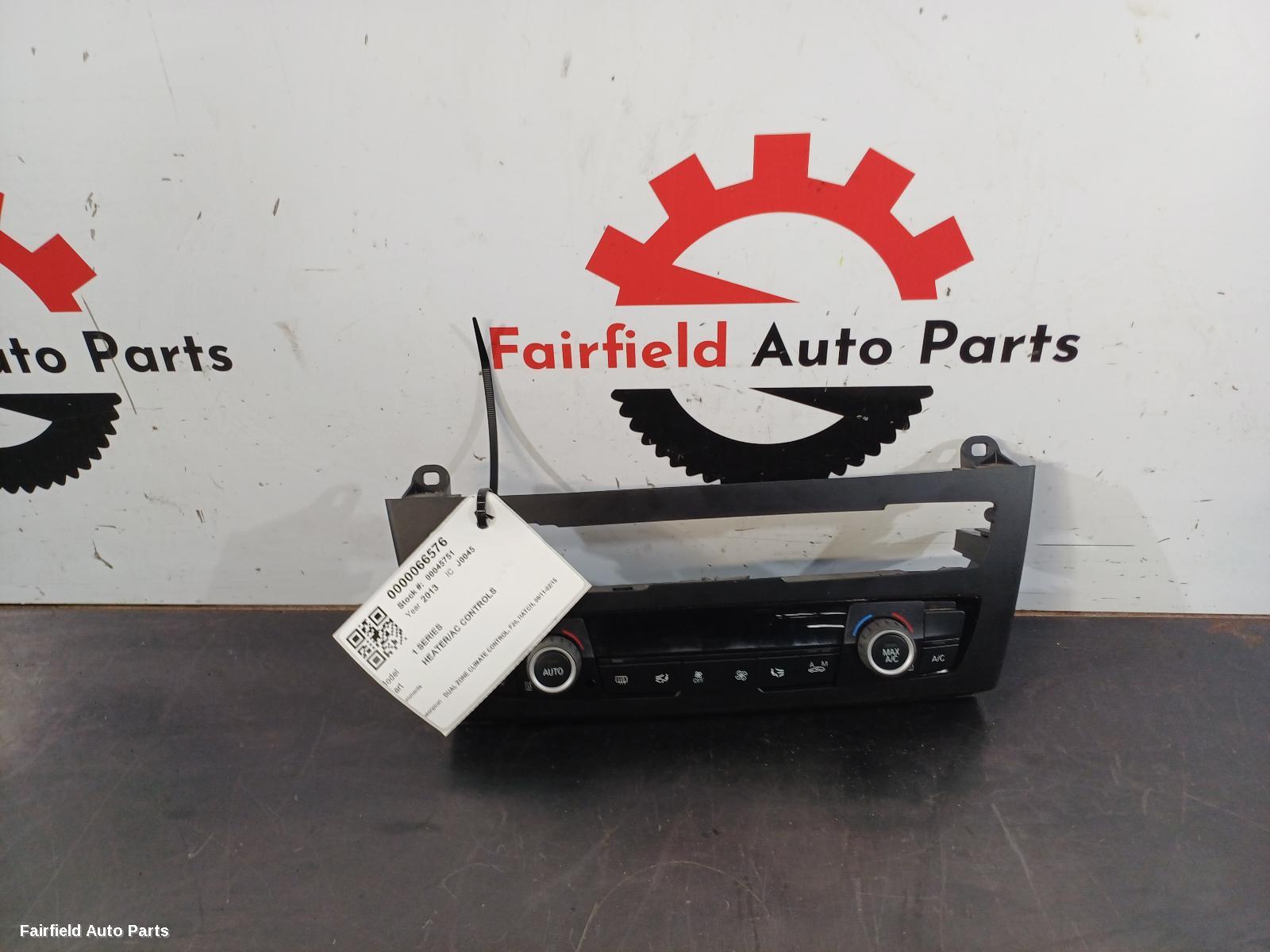 2011-2015 Bmw 1 Series Heater Ac Controls