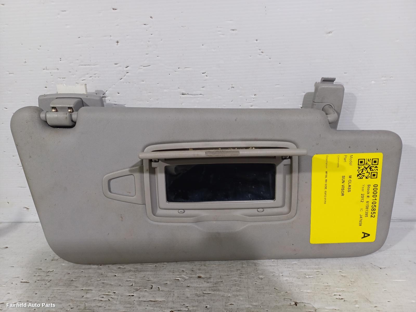 2012-2016 Mercedes M Class Sunvisor
