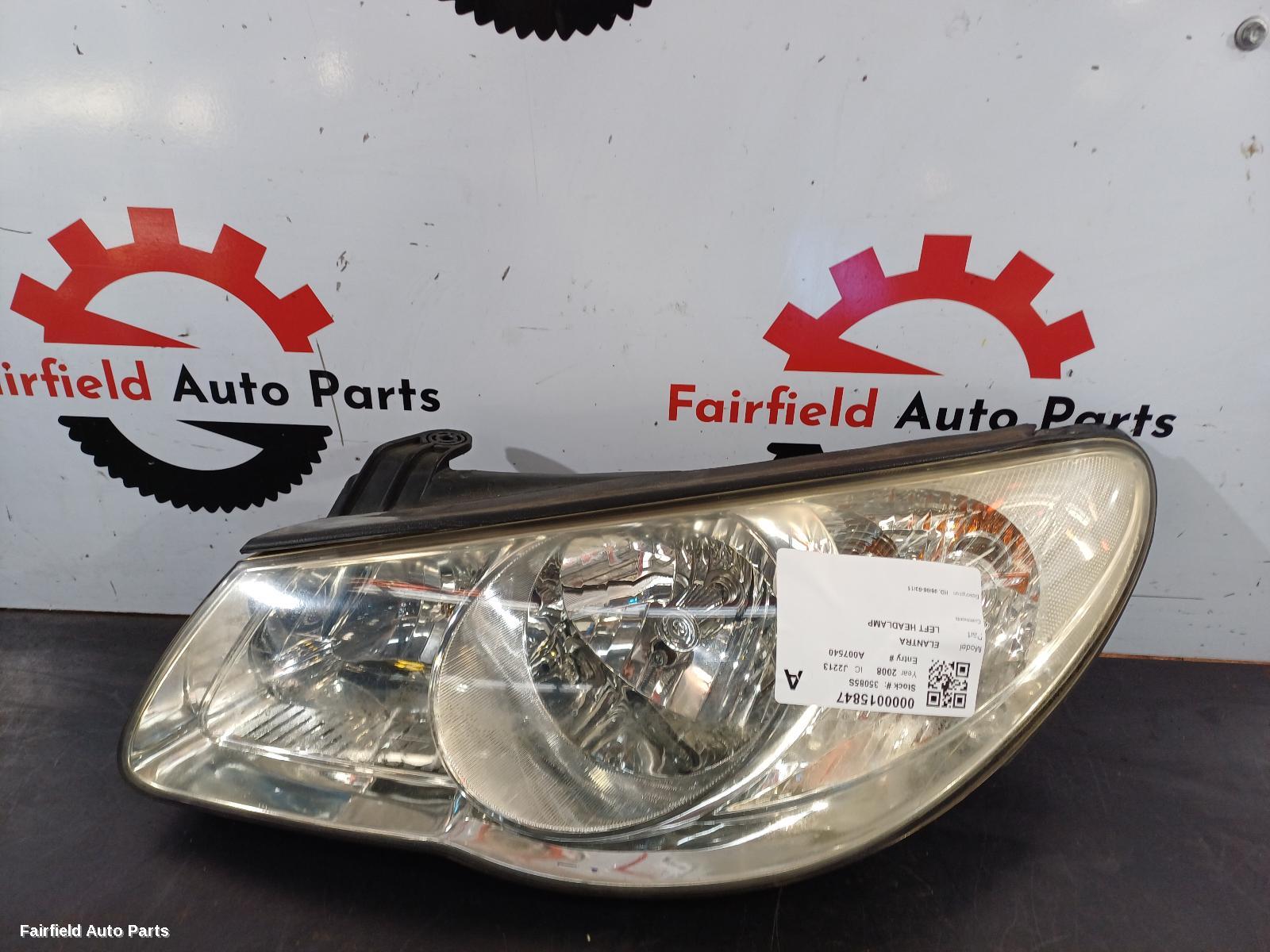 2006-2011 Hyundai Elantra Left Headlamp