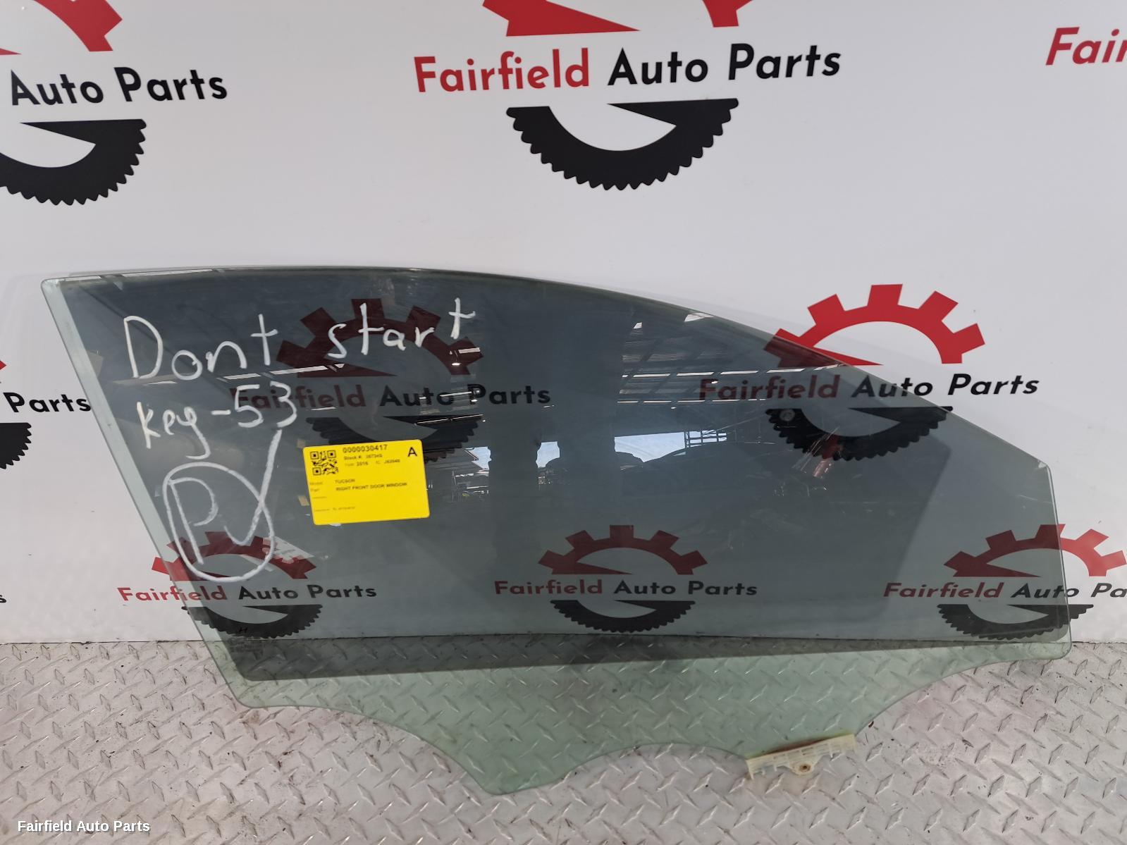 2015-2021 Hyundai Tucson Right Front Door Window