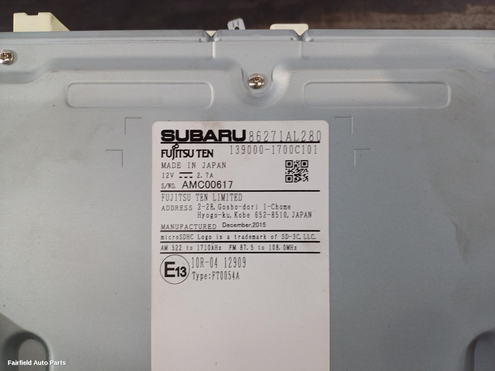 2014-2017 Subaru Liberty Radio Cd Dvd Sat Tv