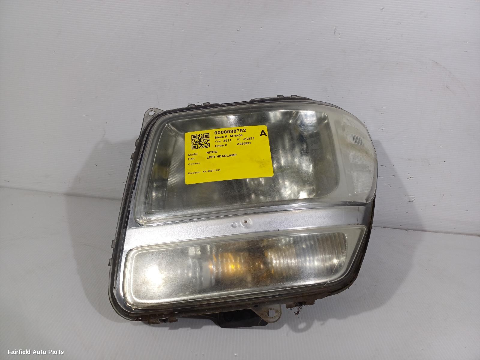 2007-2011 Dodge Nitro Left Headlamp