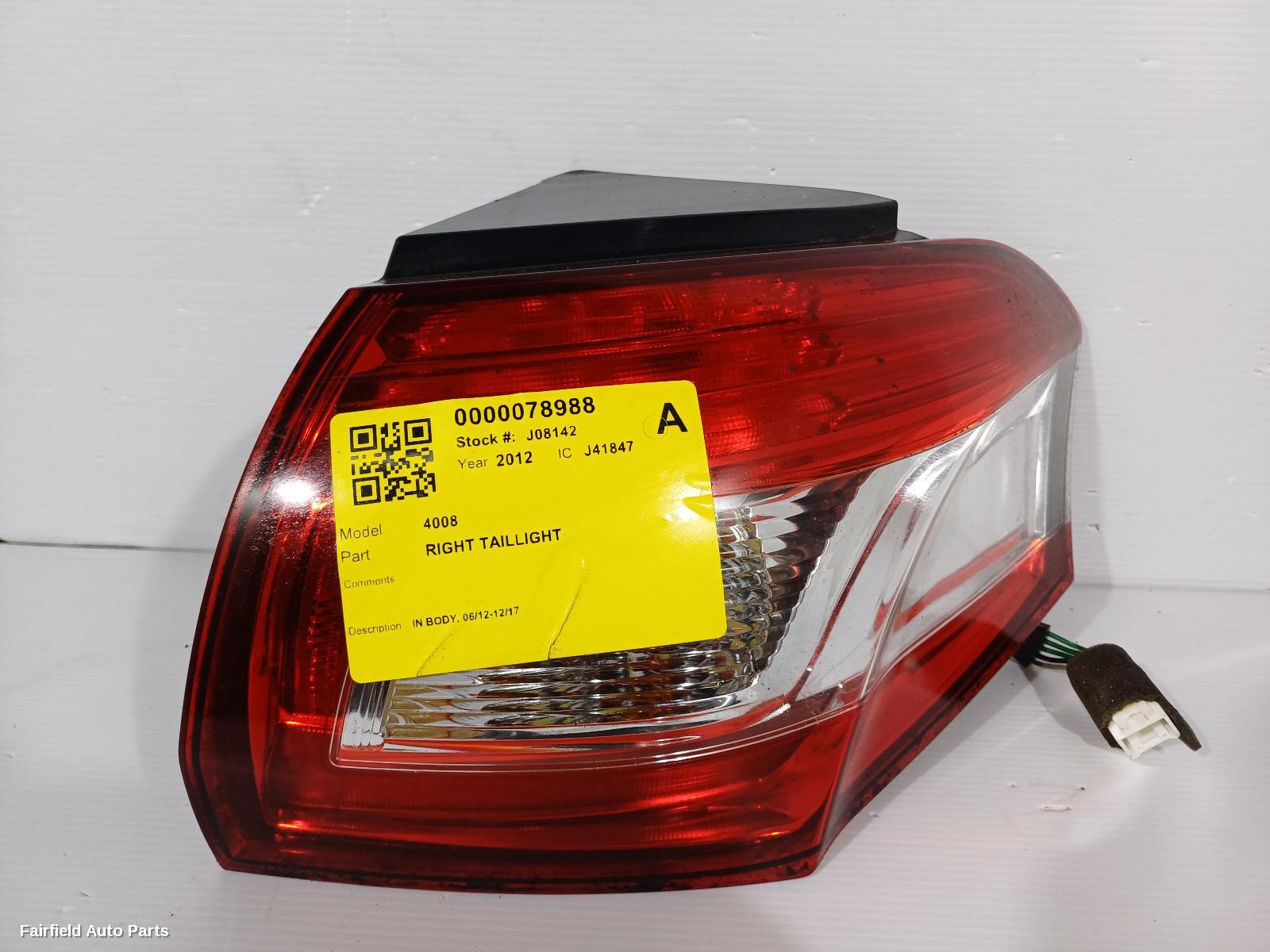 2012-2017 Peugeot 4008 Right Taillight