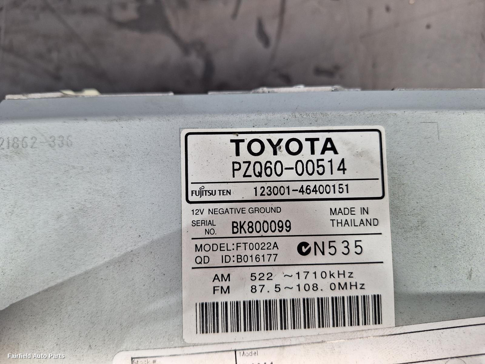 2012-2018 Toyota Rav4 Radio Cd Dvd Sat Tv